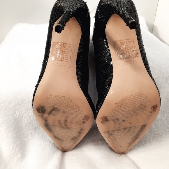 Aldo Cirelle Black Sequin Boots Size 8 US - Picture 12 of 15